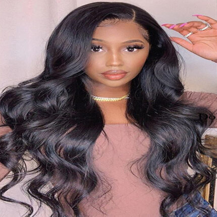 Sección media larga rizada de mujer peluca de onda grande