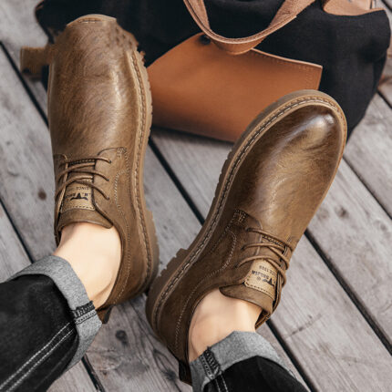 Zapatos de cuero de ocio y moda de negocios para hombres