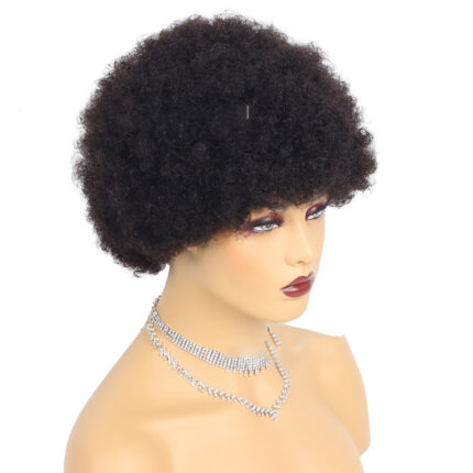 Pelucas cortas Cabello humano Afro Kinky Rizado