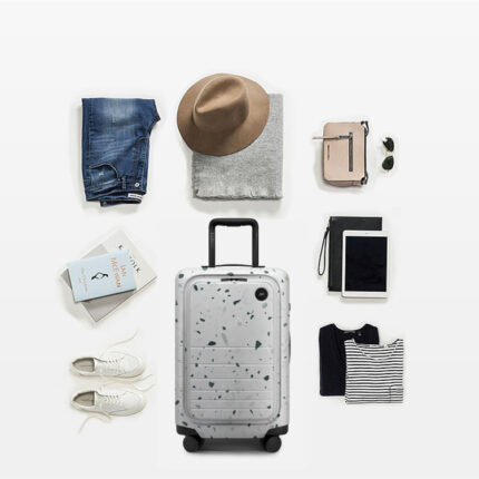 Caja de embarque con varilla de tracción, y tapa abierta frontal canadiense