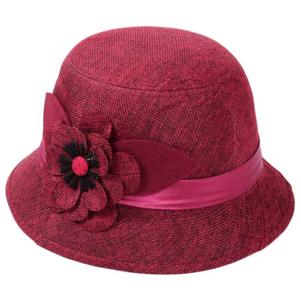 Sombreros para señoras de mediana edad y mayores Sombrero de cuenco de cáñamo