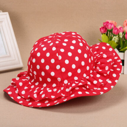 Sombrero de pescador salvaje de doble capa con puntitos y borde grande