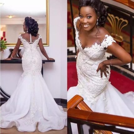 Vestidos de novia de sirena, vestidos de novia africanos hechos a medida