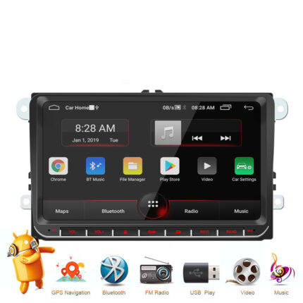 Reproductor de navegación GPS Android MP5 con carcasa variable para coche, color blanco