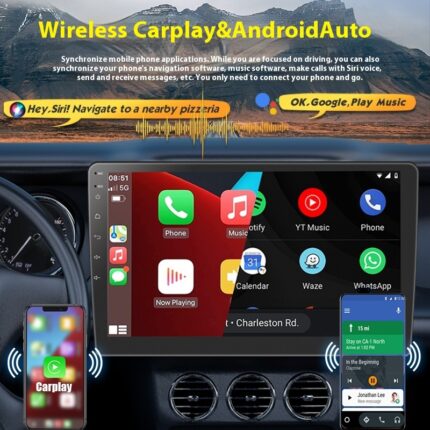 Pantalla grande de 9 pulgadas con control central para coche con Android Auto universal